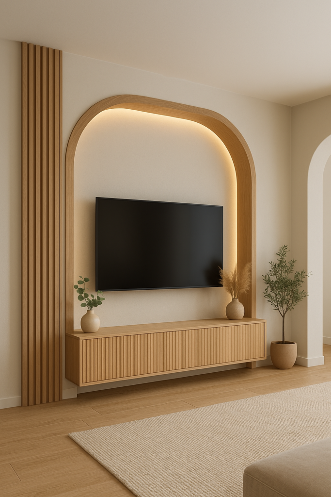 ديكور مبتكر لتلفزيون ومدخل يضفي لمسة جمالية على منزلك