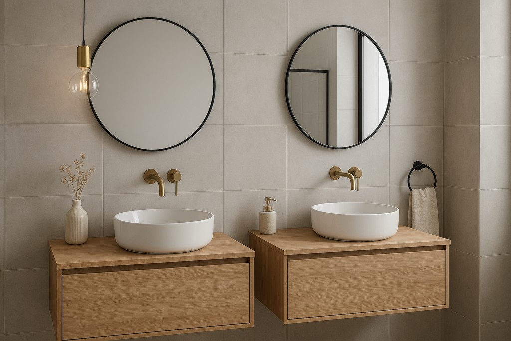 تصميم ديكورات عصرية لمغاسل الحمامات اليدوية