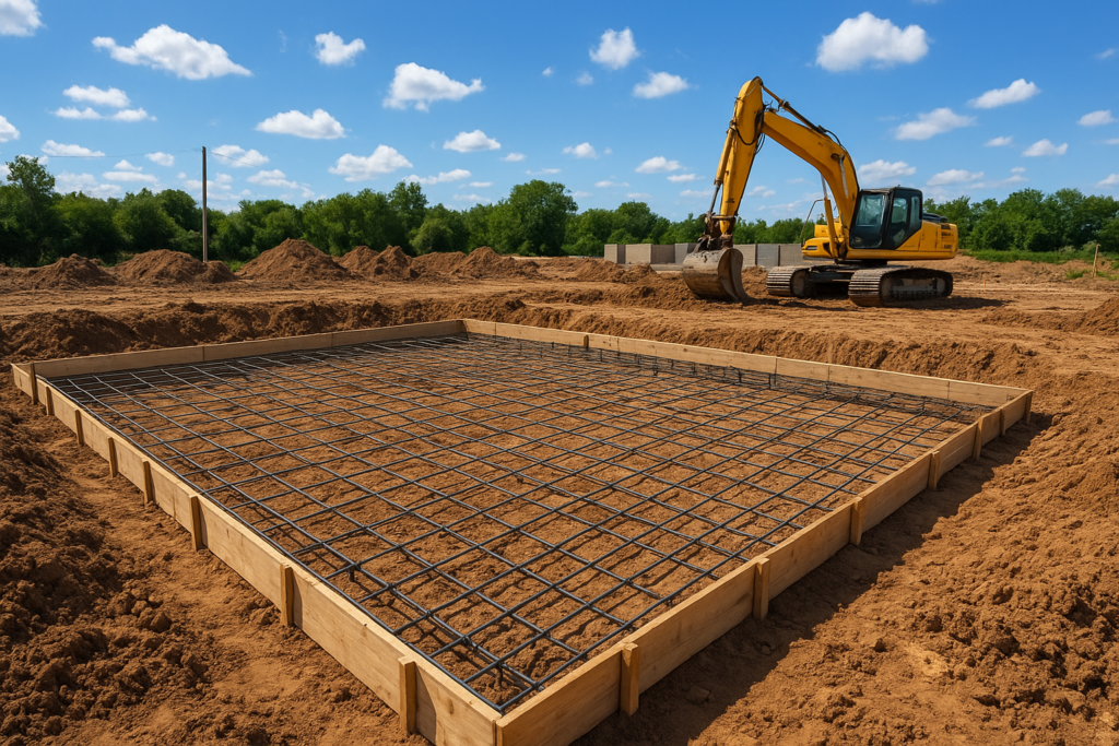 مشروع بناء جديد لأرض تحتاج إلى تأسيس كامل