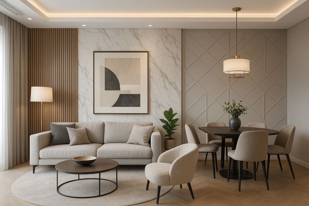 تشطيبات داخلية مميزة لشقق سكنية بالأعمال الديكورية الحديثة