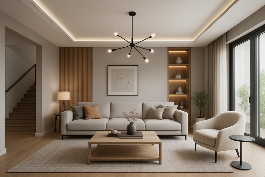 مشروع تصميم ديكورات لمنزل جديد عصري وأنيق