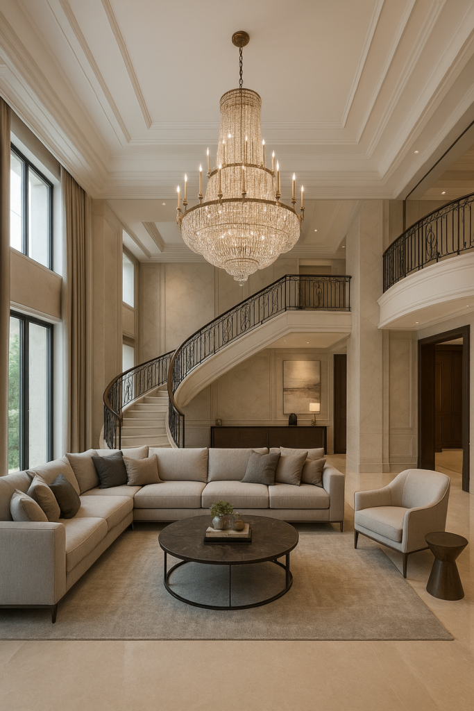 تشطيبات ديكور فيلا دوبلكس فاخرة.