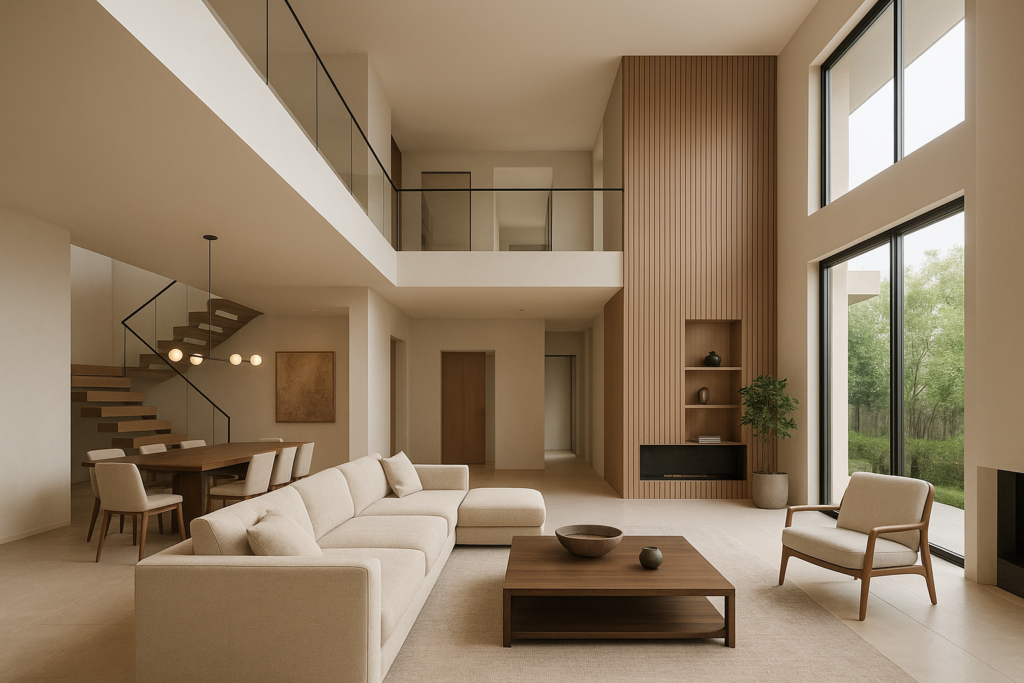 تصميم داخلي وديكور مميز لفيلتين بطابقين لكل منها