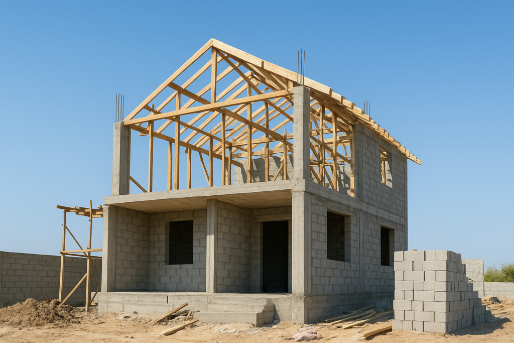 إكمال وتشطيب الدور الأول وإنشاء الملحق العظم لبناء جديد