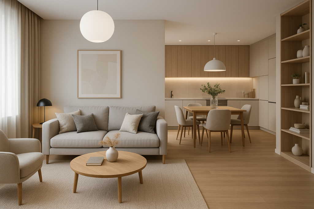 مشروع تصميم داخلي لشقة سكنية بما يتناسب مع احتياجات العميل الخاصة