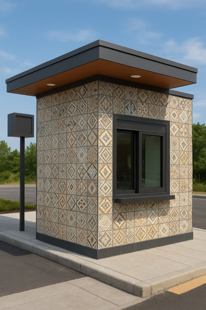 تجديد كشك درايف ثرو بأعمال بلاط وديكور مميزة