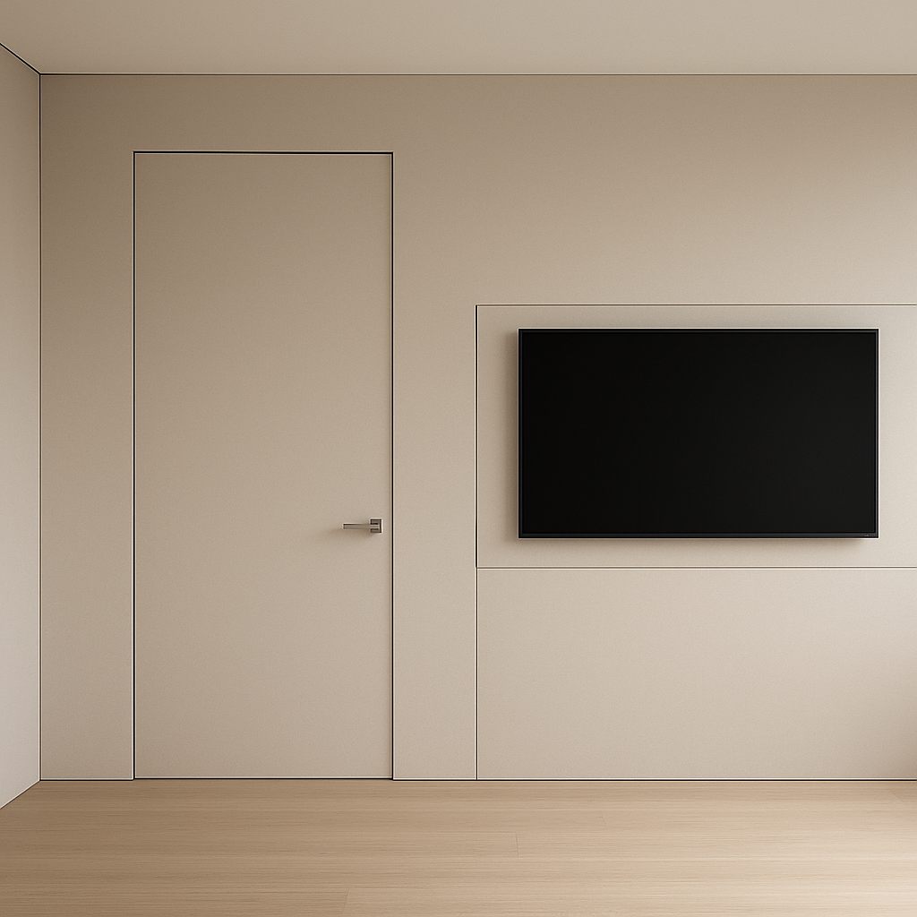 تصميم أبواب مخفية وشاشات مدمجة لأناقة مثالية في الديكور الداخلي