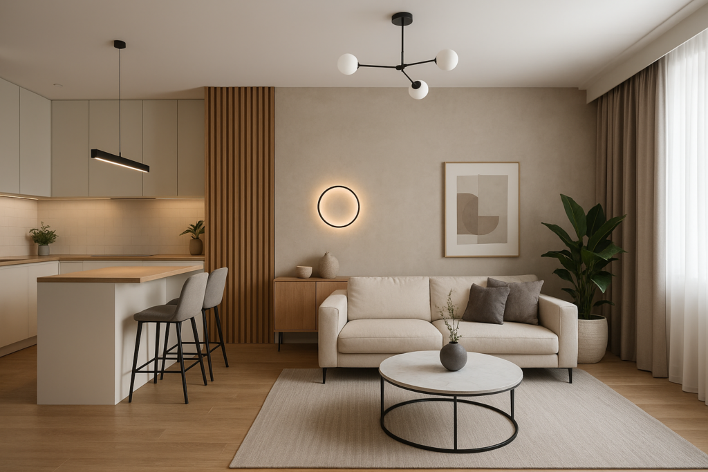 مشروع تجديد ديكور داخلي لشقة سكنية بأسلوب عصري ومبتكر