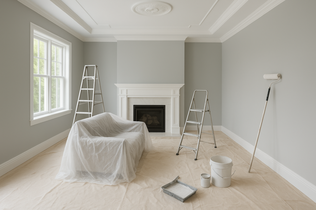 مشروع تجديد وتحديث ديكورات فلة وصبغتها بالكامل