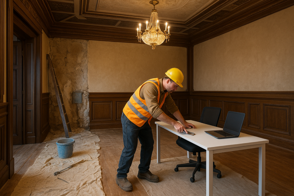 دمج غرفة في المجلس الخاص بالرجال لأعمال الترميم والصيانة