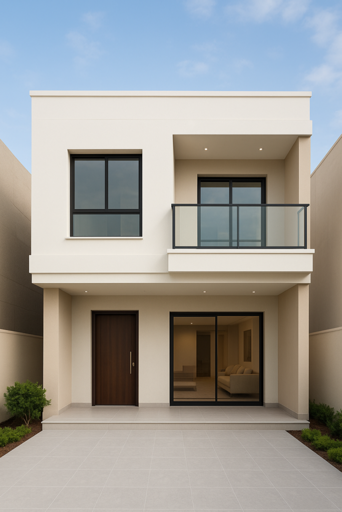 تجديد واجهة عمارة بطابقين مع تحديث مجلس ومرافقه بالكامل