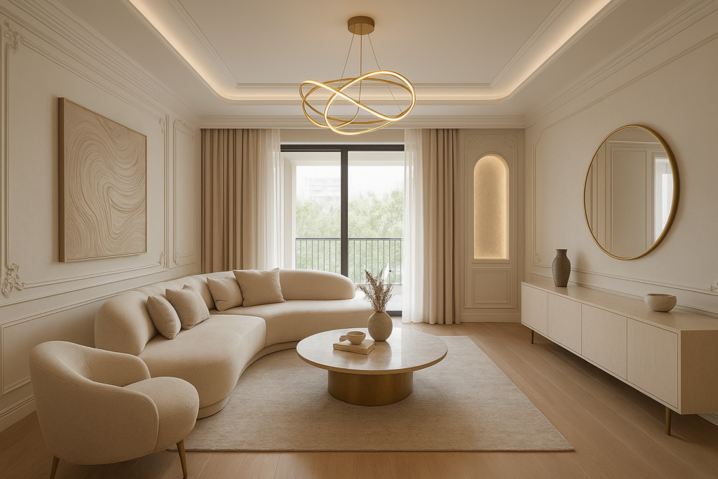 تشطيب داخلي أنيق لشقة مميزة بأعمال ديكور مبدعة