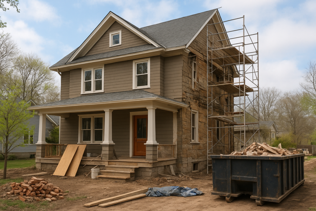 مشروع ترميم حديث لمنزل عائلي قائم.