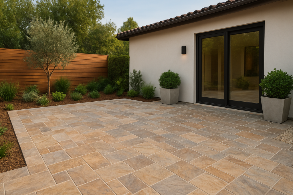 تشطيب راقي لأعمال تبليط حوش المنزل لتحسين جماليات المساحة الخارجية