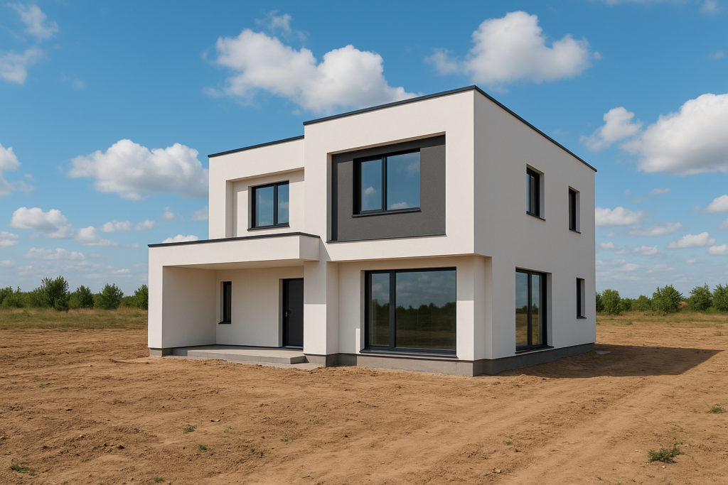 بناء جديد على قطعة أرض فارغة: استعد لتحقيق حلمك بإنشاء منزل حديث ومخصص بالكامل!