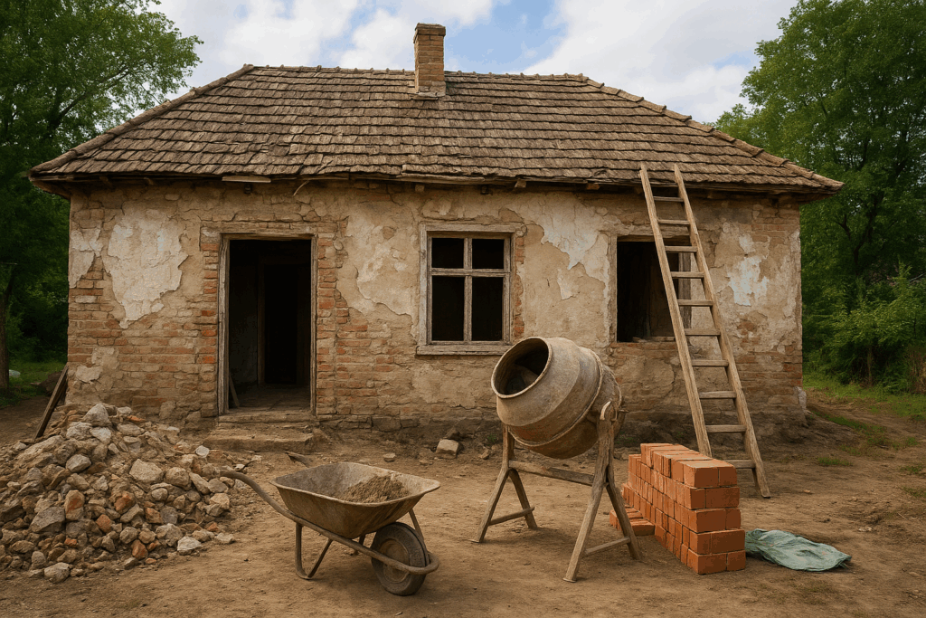 مشروع تجديد وإصلاح لفلا صغيرة تحتاج ترميم شامل