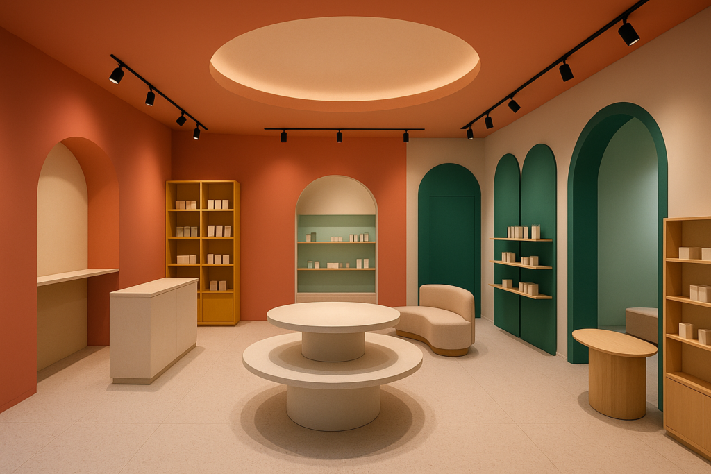 تصميم ديكور مبتكر لصالة عرض تجارية متكاملة