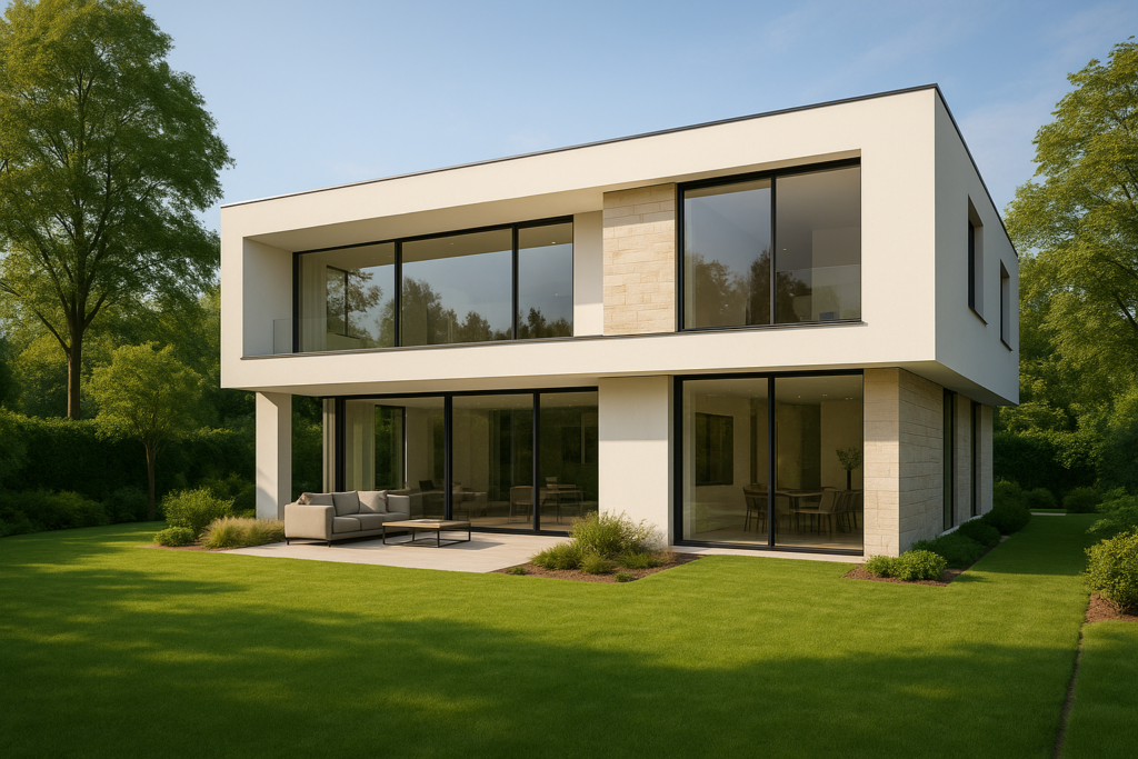 مشروع ترميم وفيلا عصرية بمساحات خضراء ونوافذ واسعة على أرض بمساحة 550 متر مربع