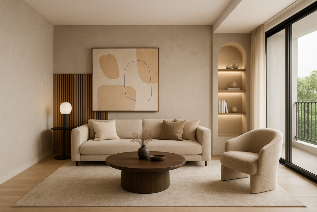 تشطيب جديد لشقة ديكور فريد وأنيق.