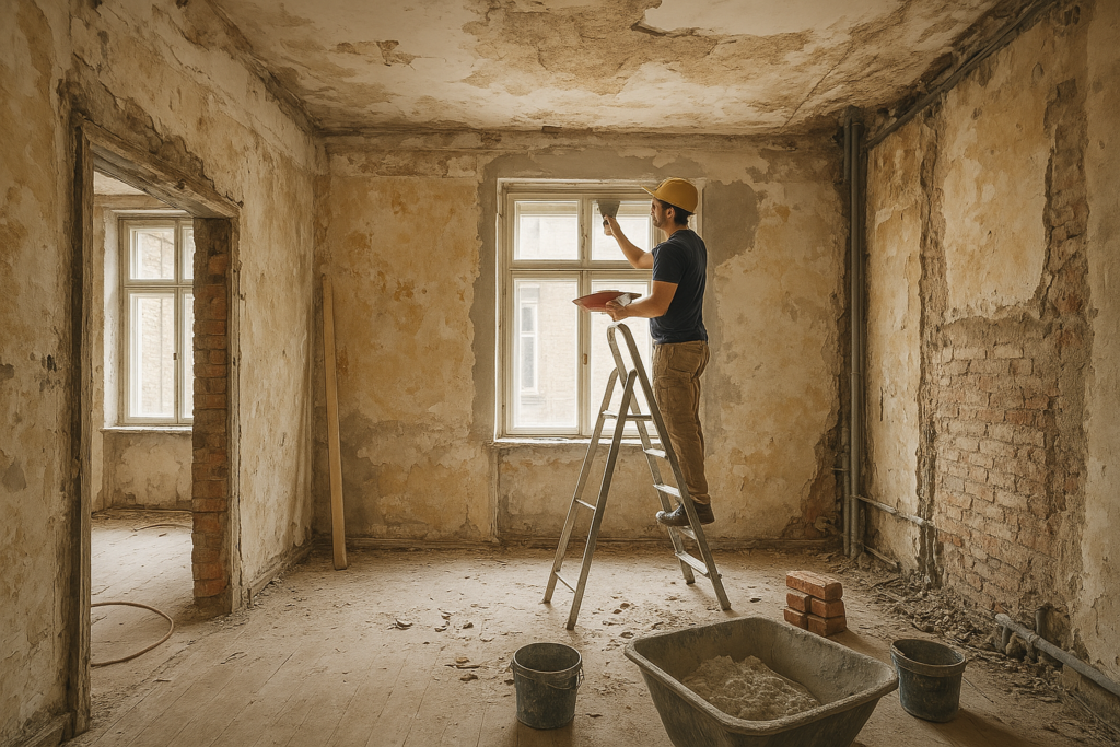 مشروع ترميم شامل لمنزل يحتاج إلى تحديث وصيانة متكاملة