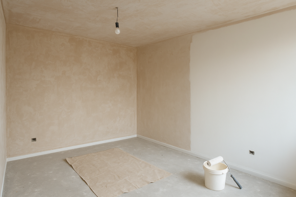 مشروع تشطيب شامل لشقة: مرحلة اللياسة بتسعيرة خاصة يليه الصبغ والديكور