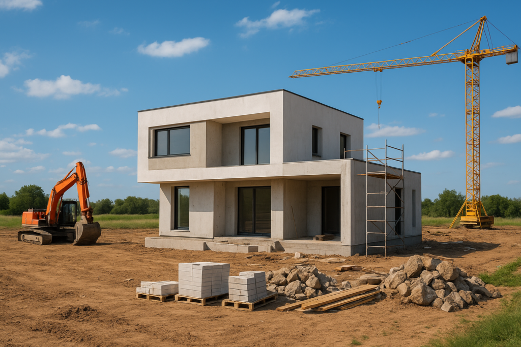 مشروع بناء وتطوير على قطعة أرض فارغة لنموذج سكني حديث