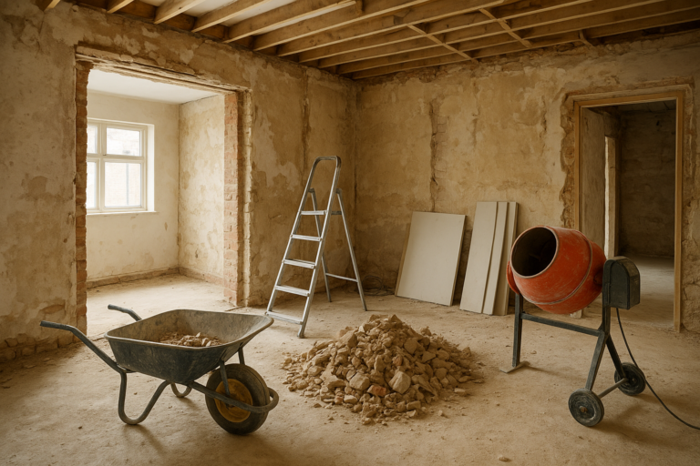 مشروع ترميم دور أرضي شامل لتحسين المسكن وتجديده بالكامل