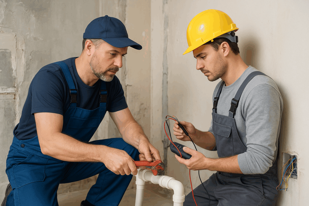 مشروع تشطيب شقة يحتاج سباك وكهربائي محترفين لتنفيذ الأعمال بالكامل