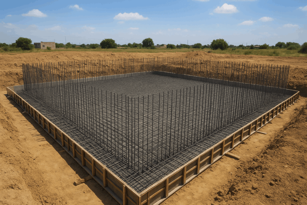 مشروع بناء جديد لخزان مياه أرضي مسلح بمساحة ٢٣٠ متر مربع