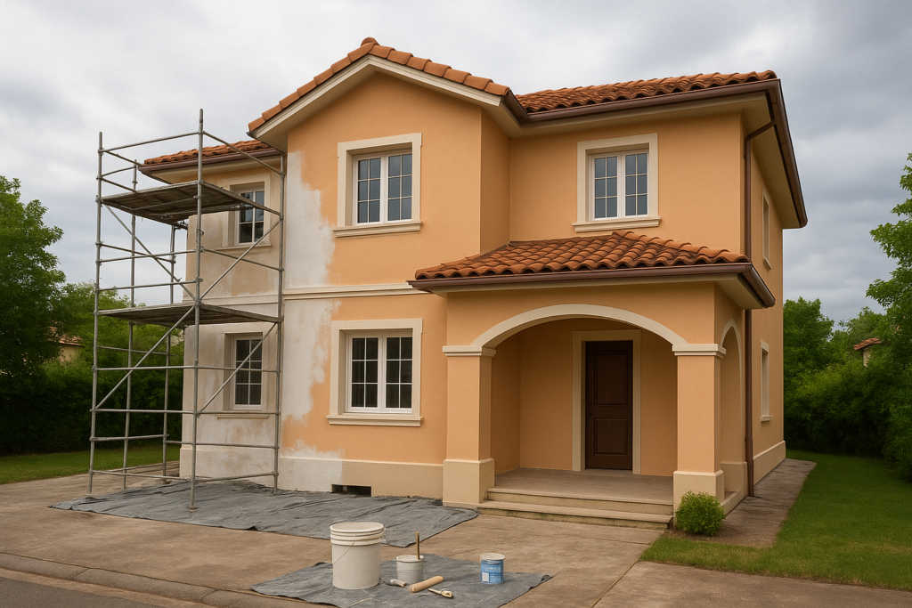 تجديد وصباغة شاملة لفيلا سكنية قائمة