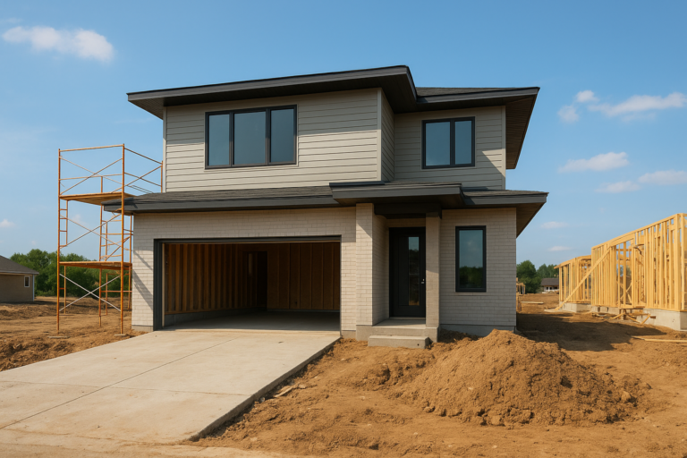 مشروع بناء جديد لمنزل سكني حديث التصميم