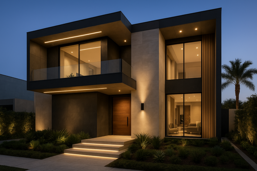 تصميم وتنفيذ أعمال تشطيب فيلا حديثة بأسلوب فاخر وحديث