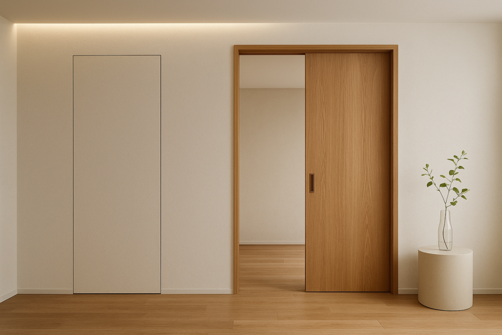 تصميم داخلي مبتكر: باب سحب وباب مخفي لتمييز ديكور منزلك