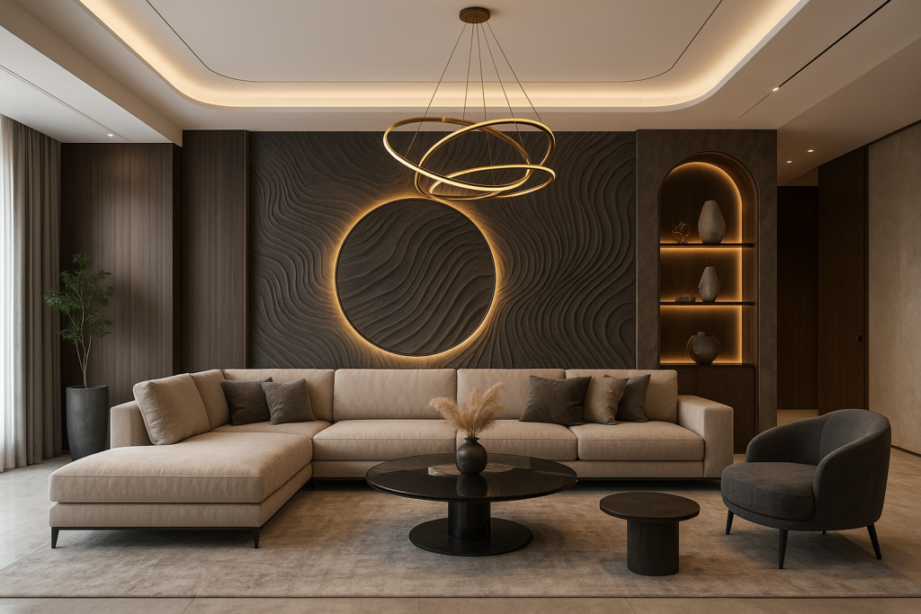 تشطيب فاخر لفلا بأسلوب معاصر وديكور مبتكر