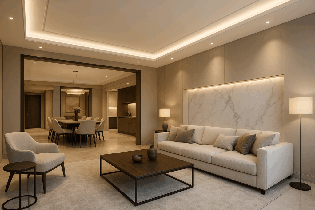 مشروع تشطيب فاخر لشقة سكنية بالكامل