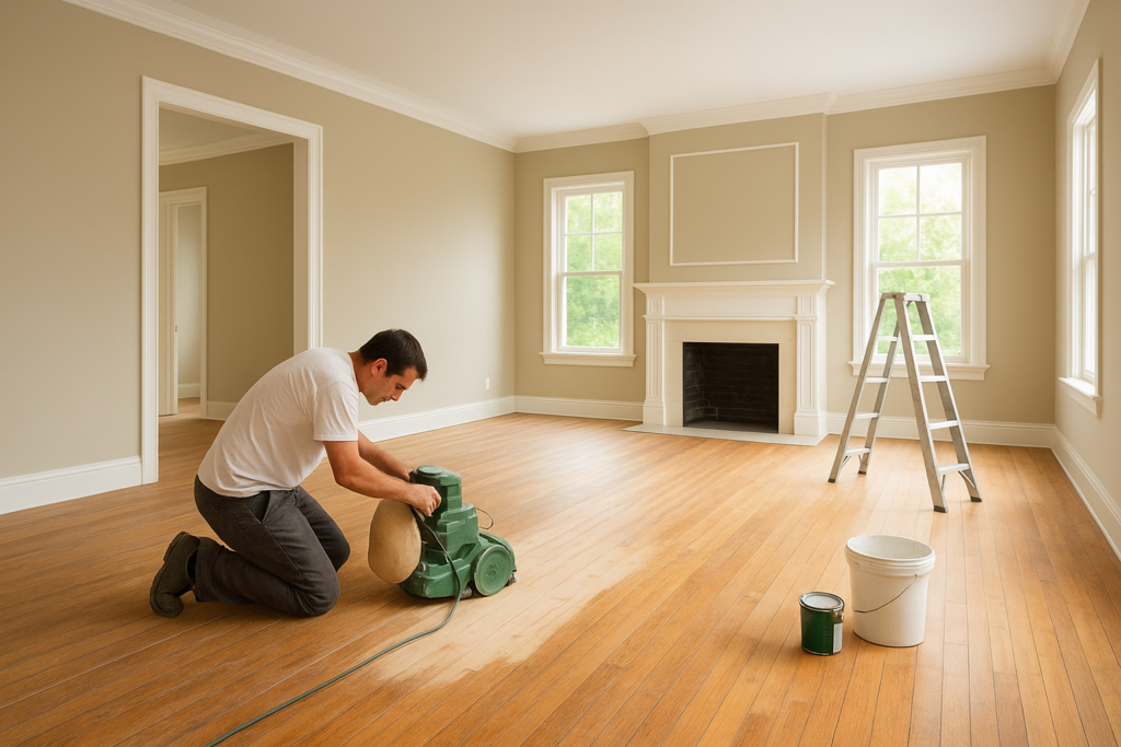 ترميم الأرضيات وتجديد الديكور لمشروع الصيانة الشامل