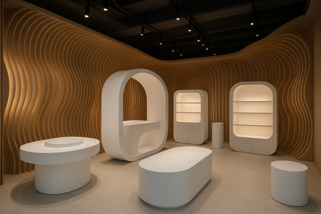 تصميم ديكور مبتكر لمعرض تجاري متميز