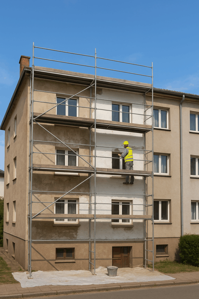 مشروع ترميم واجهات خارجية لمبنى سكني قائم