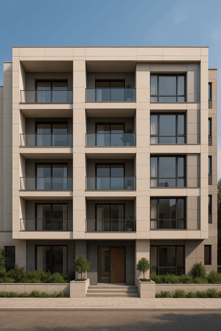 مشروع تصميم ديكور وتشطيب متكامل لعمارة سكنية متعددة الشقق