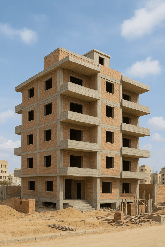 مشروع تشطيب عمارة متعددة الطوابق بخمس أدوار وملحق بنسبة بناء ١٠٪