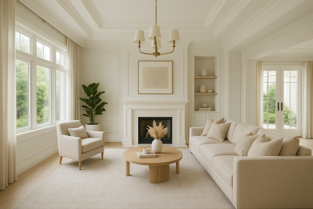 تحسين الديكور النهائي لفله تحت التشطيب والتأثيث الكامل