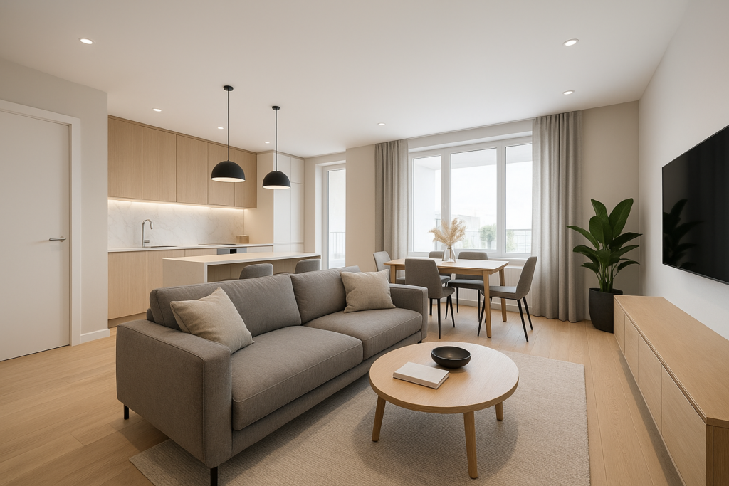 تشطيب كامل لشقة سكنية بمواصفات متكاملة وحديثة.