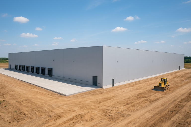 مشروع إنشاء مستودع حديث بمساحة 12,000 متر مربع