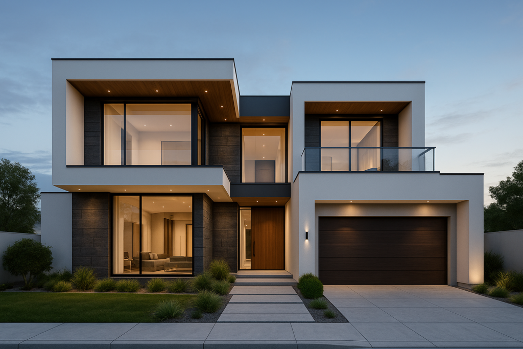 مشروع تصميم واجهات فلل عصرية ومتطورة لأعمال التشطيب